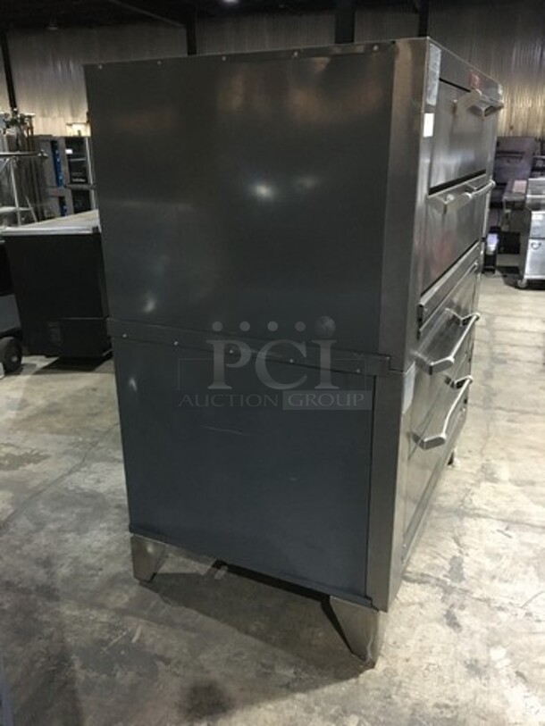NICE! Vulcan Commercial Natural Gas Powered Double Deck Baking/Roasting/Pizza Oven! All Stainless Steel! Model 7016A1T Serial 541002827! All Stainless Steel! On Legs! 2 X Your Bid! Makes One Unit! - Image 2 of 11