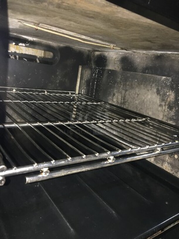 NICE! Wolf Commercial Natural Gas Powered 4 Burner Stove! With Raised Backsplash! With Oven Underneath! On Legs! - Image 9 of 10