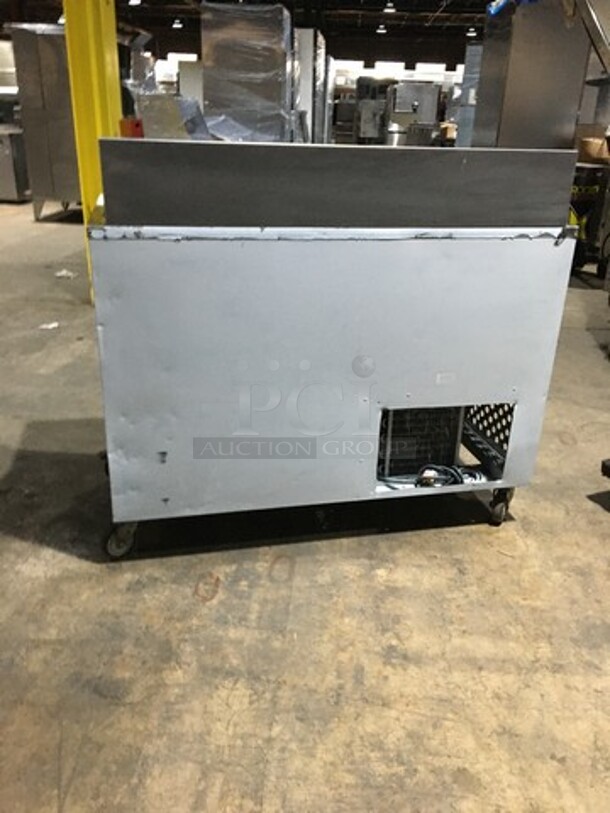 2012 Leader Commercial Refrigerated Sandwich Prep Table! With 2 Door Storage Space! With Commercial Cutting Board! All Stainless Steel! Model LM48SC Serial PV04S0305! On Casters! - Image 4 of 11