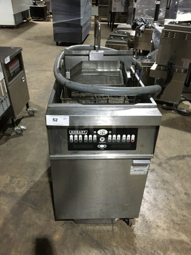 Hobart Commercial Electric Deep Fat Fryer! With Metal Basket! All Stainless Steel! Model 1HF85CF Serial 481656344! 208V 3Phase! On Commercial Casters!
