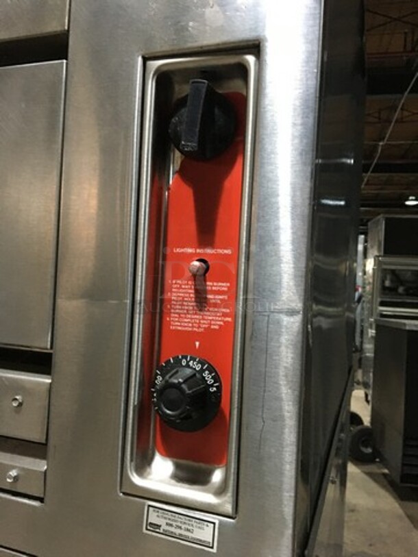 NICE! Vulcan Commercial Natural Gas Powered Double Deck Baking/Roasting/Pizza Oven! All Stainless Steel! Model 7016A1T Serial 541002827! All Stainless Steel! On Legs! 2 X Your Bid! Makes One Unit! - Image 8 of 11