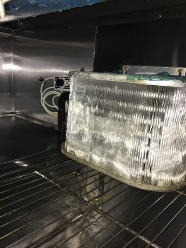 2012 Leader Commercial Refrigerated Sandwich Prep Table! With 2 Door Storage Space! With Commercial Cutting Board! All Stainless Steel! Model LM48SC Serial PV04S0305! On Casters! - Image 9 of 11