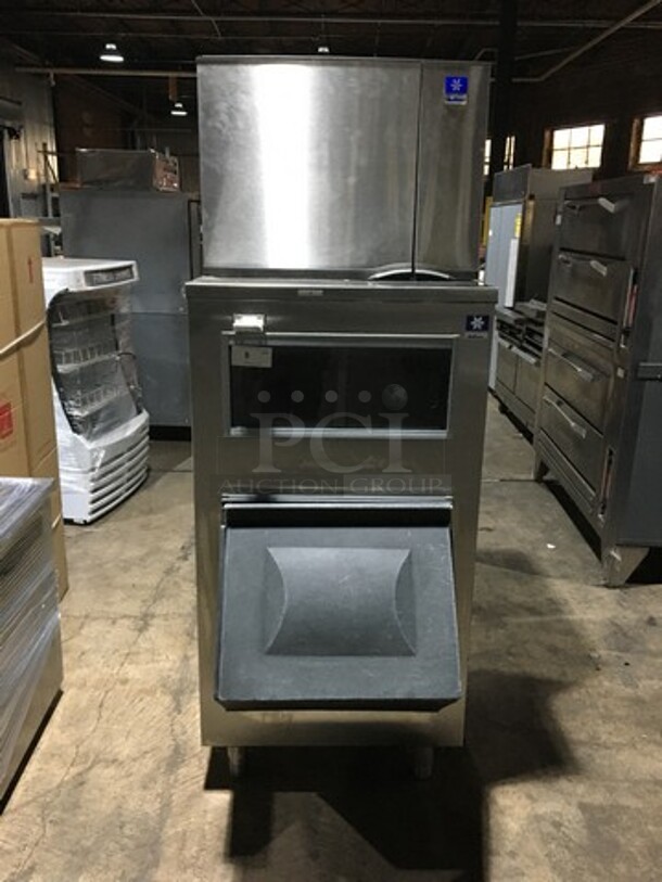 Manitowoc Commercial Ice Making Machine! With Ice Bin! All Stainless Steel Body! Model SY0454A Serial 040865045! 115V 1Phase! On Legs! 2 X Your Bid! Makes One Unit! - Image 1 of 10
