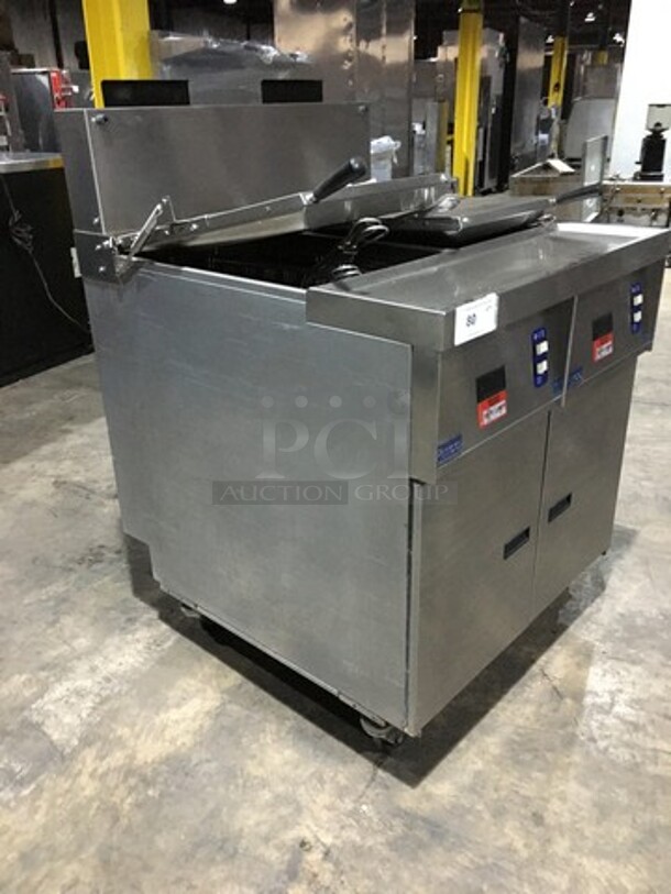 WOW! Pitco Dual Commercial Natural Gas Powered Pasta Cooker/Rethermalizer! With Metal Baskets! All Stainless Steel! Model SRTG Serial G09DC011971! On Commercial Casters! - Image 2 of 10