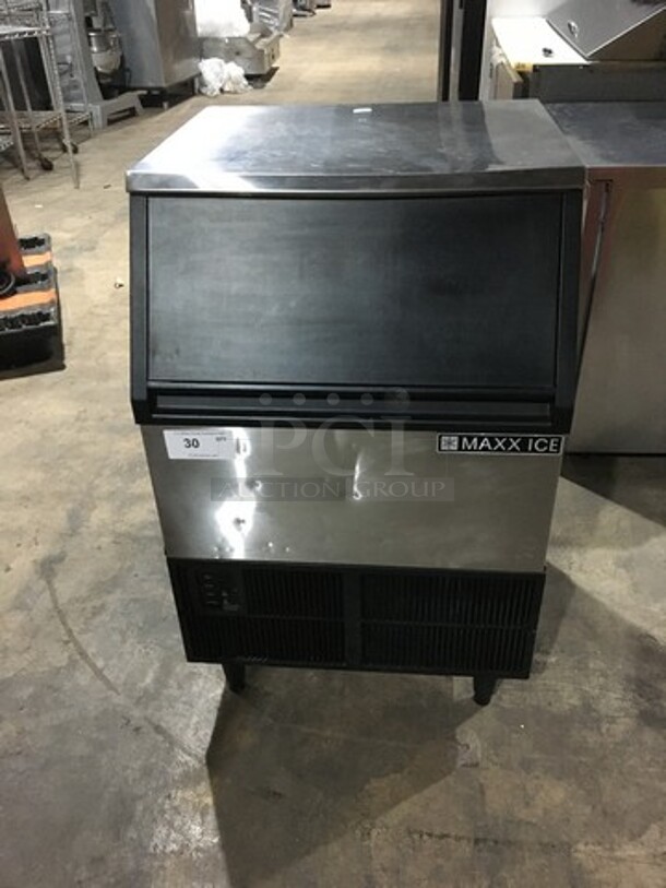 Maxx Ice Commercial Under The Counter Ice Making Machine! All Stainless Steel! Model MIM250 Serial 02500217085! 115V!