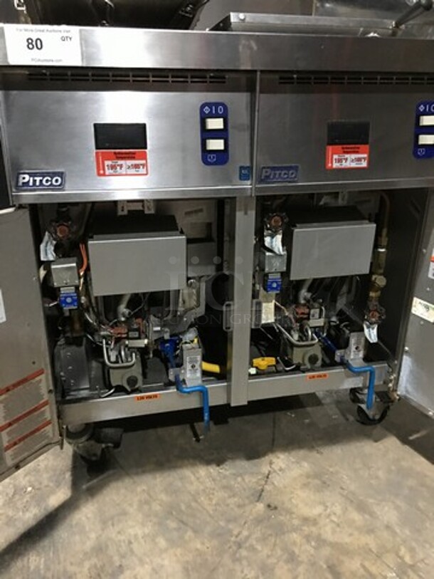 WOW! Pitco Dual Commercial Natural Gas Powered Pasta Cooker/Rethermalizer! With Metal Baskets! All Stainless Steel! Model SRTG Serial G09DC011971! On Commercial Casters! - Image 7 of 10