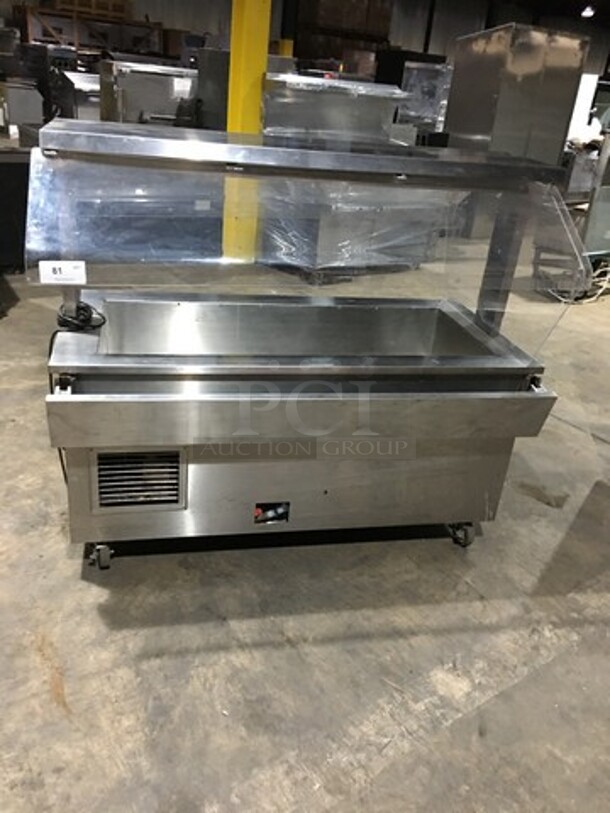 Vollrath Commercial Refrigerated Cold Pan! With Sneeze Guard! All Stainless Steel! With Lowering Prep/Serve Line! Model M3616500001EFA Serial B33600510731002! 120V 1Phase! On Commercial Casters! - Image 1 of 10