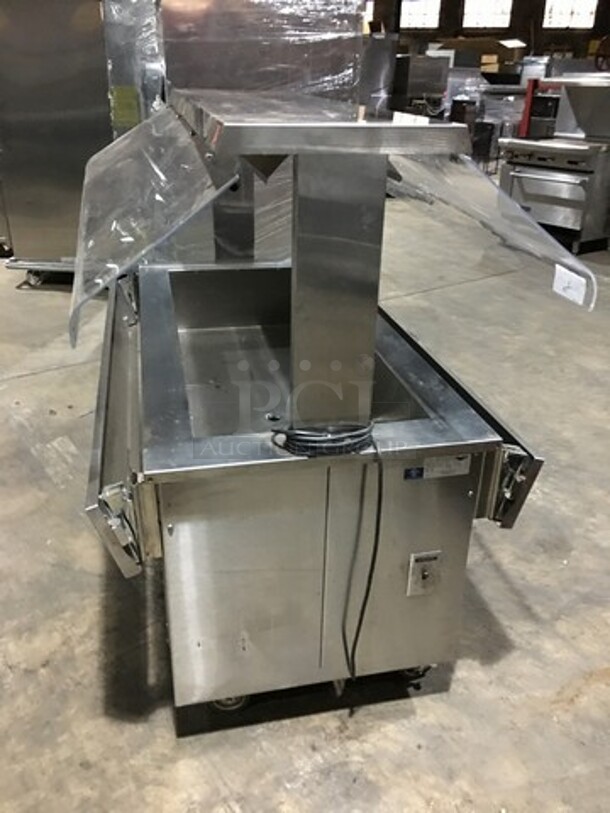 Vollrath Commercial Refrigerated Cold Pan! With Sneeze Guard! All Stainless Steel! With Lowering Prep/Serve Line! Model M3616500001EFA Serial B33600510731002! 120V 1Phase! On Commercial Casters! - Image 2 of 10