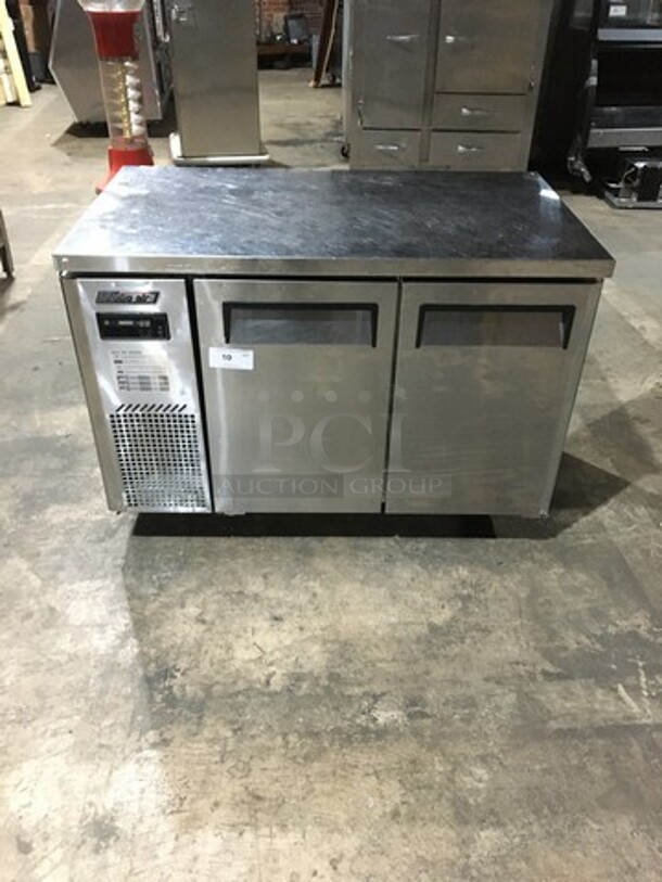 Turbo Air Commercial 2 Door Lowboy/Worktop Cooler! All Stainless Steel! Model JUR48 Serial JU4RA03021! 115V! On Casters!