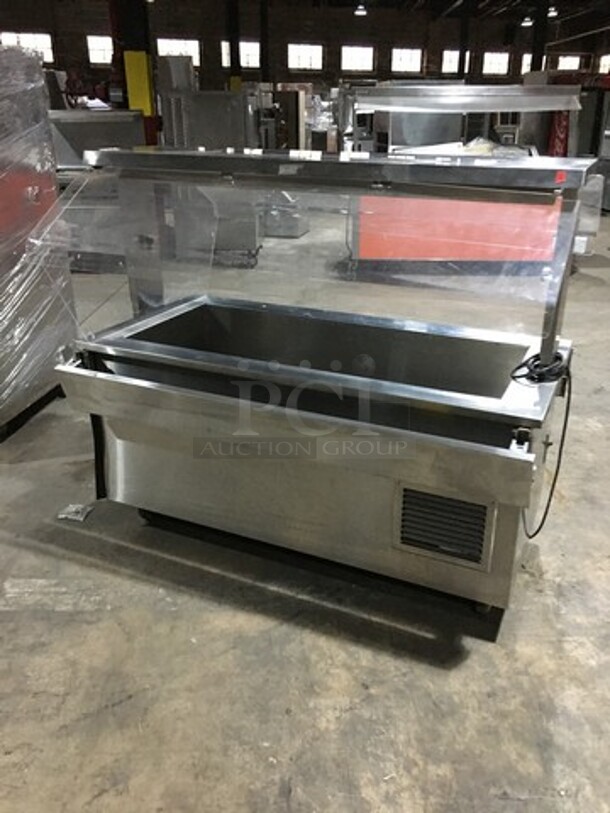 Vollrath Commercial Refrigerated Cold Pan! With Sneeze Guard! All Stainless Steel! With Lowering Prep/Serve Line! Model M3616500001EFA Serial B33600510731002! 120V 1Phase! On Commercial Casters! - Image 3 of 10