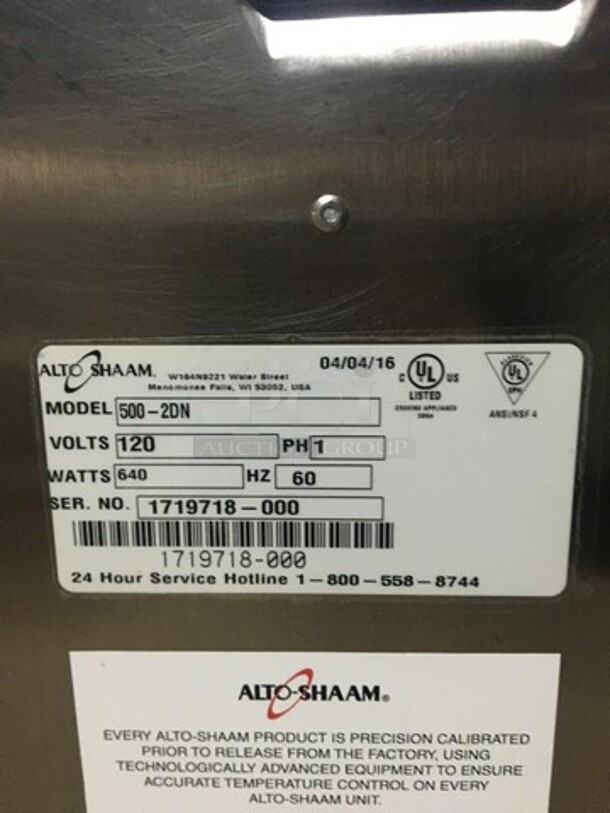 WOW! LATE MODEL 2016! Alto Shaam Commercial Countertop 2 Drawer Food Warmer! All Stainless Steel! Model 5002DN Serial 1719718000! 120V 1Phase! - Image 5 of 9