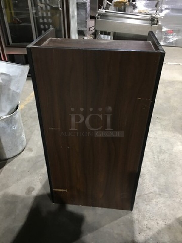 Wooden Style Customer Disposal Station! With Tray Return Shelf & Trash Receptacle Cabinet! - Image 4 of 7