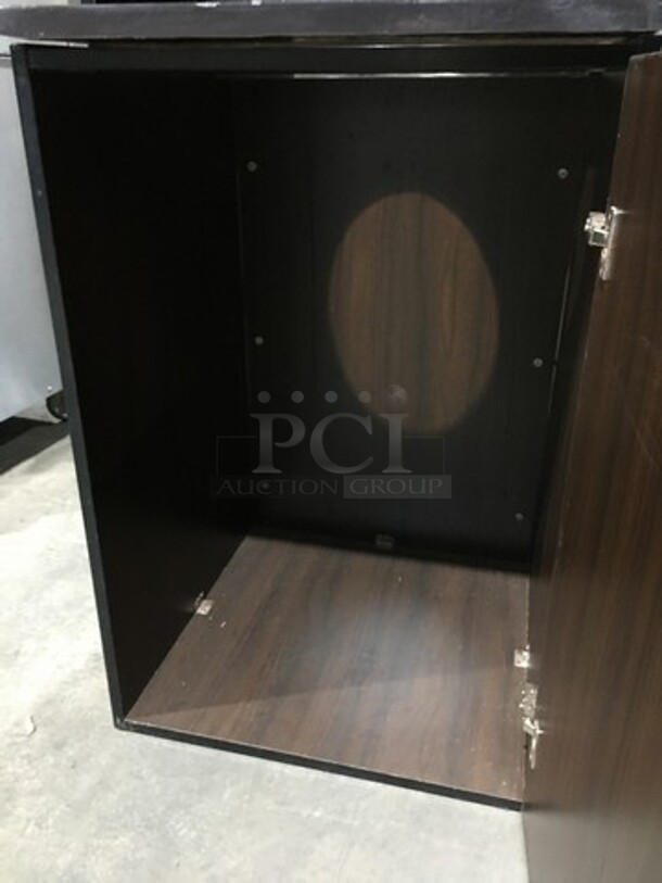 Wooden Style Customer Disposal Station! With Tray Return Shelf & Trash Receptacle Cabinet! - Image 6 of 7