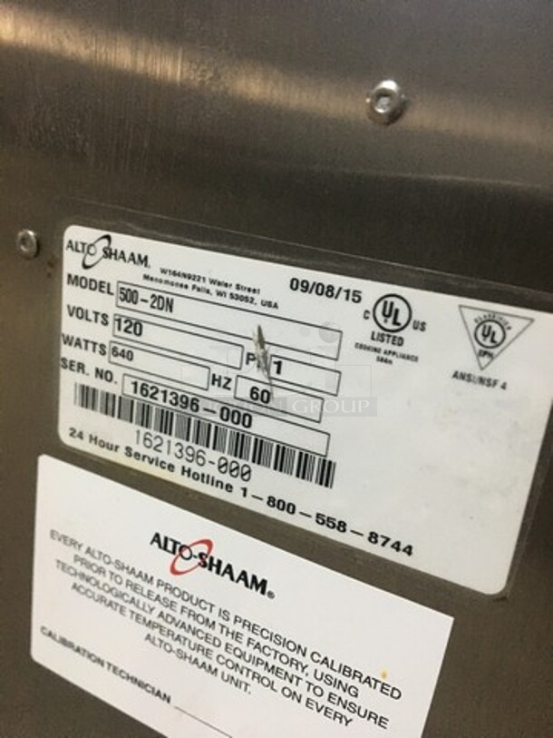 SWEET! LATE MODEL 2015! Alto Shaam Commercial Countertop 2 Drawer Food Warmer! All Stainless Steel! Model 5002DN Serial 1621396000! 120V 1Phase! - Image 5 of 9