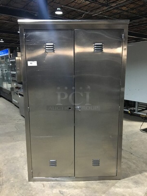 All Stainless Steel 2 Door Storage Cabinet! With 2 Shelves!