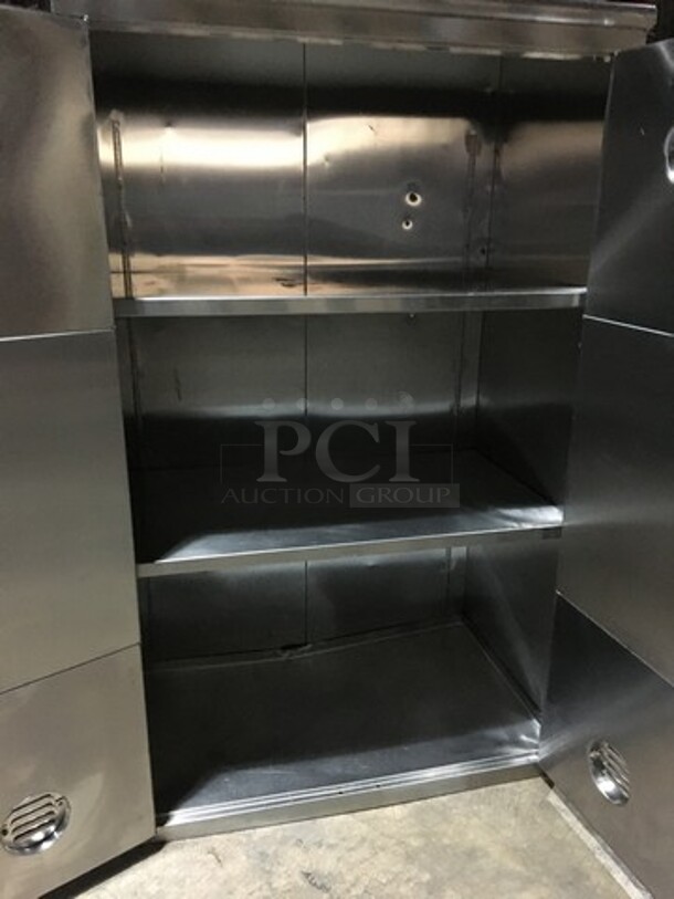 All Stainless Steel 2 Door Storage Cabinet! With 2 Shelves! - Image 4 of 6