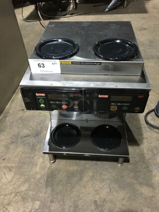 Bunn Commercial Countertop Dual Coffee Brewing Machine! Axiom Series! With 4 Coffee Pot Warming Stations! All Stainless Steel! Model AXIOM2/2TWIN Serial AXTN011961! 120/208/240V! 1Phase! On Legs!
