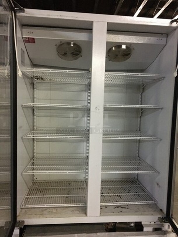 Master Bilt Commercial 2 Door Reach In Freezer Merchandiser! With Poly Coated Racks! Model BLG48HD Serial 150244OBB01! 115V 1Phase! - Image 5 of 8