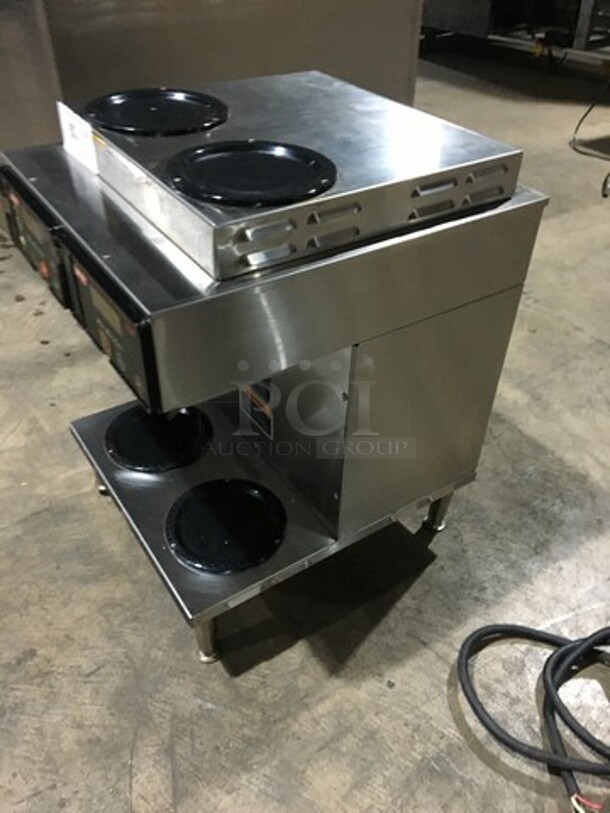 Bunn Commercial Countertop Dual Coffee Brewing Machine! Axiom Series! With 4 Coffee Pot Warming Stations! All Stainless Steel! Model AXIOM2/2TWIN Serial AXTN011961! 120/208/240V! 1Phase! On Legs! - Image 2 of 10