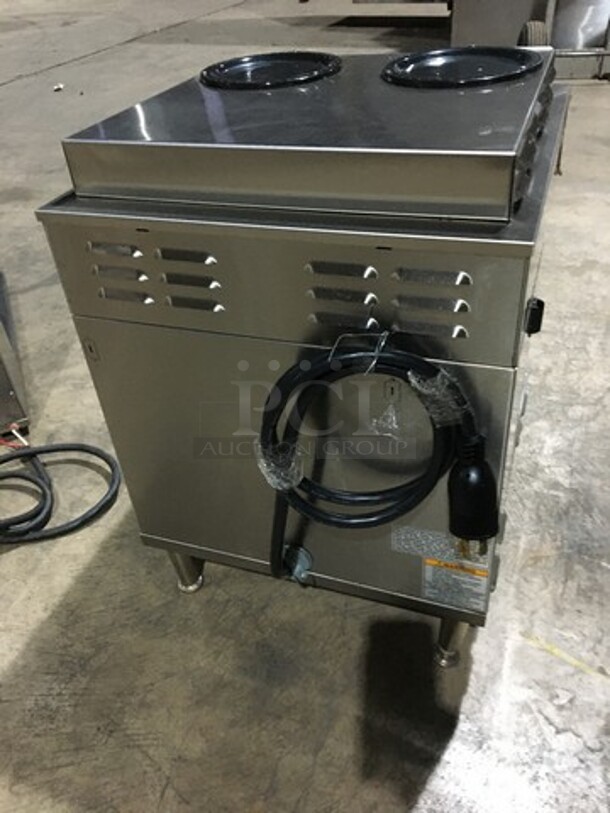 Bunn Commercial Countertop Dual Coffee Brewing Machine! Axiom Series! With 4 Coffee Pot Warming Stations! All Stainless Steel! Model AXIOM2/2TWIN Serial AXTN011961! 120/208/240V! 1Phase! On Legs! - Image 4 of 10