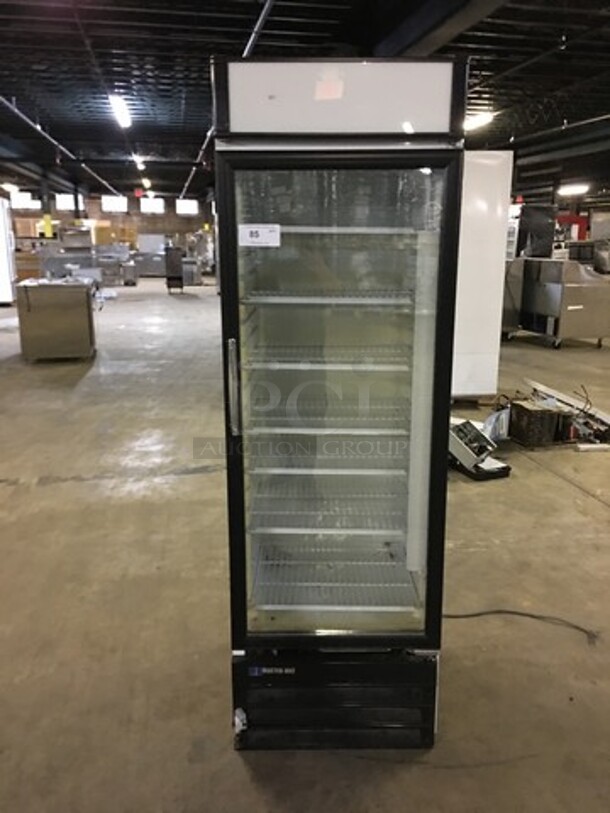 Master Bilt Commercial Single Door Reach In Refrigerator Merchandiser! With Poly Coated Racks! Model BGR14R Serial RA100398! 115V 1Phase!