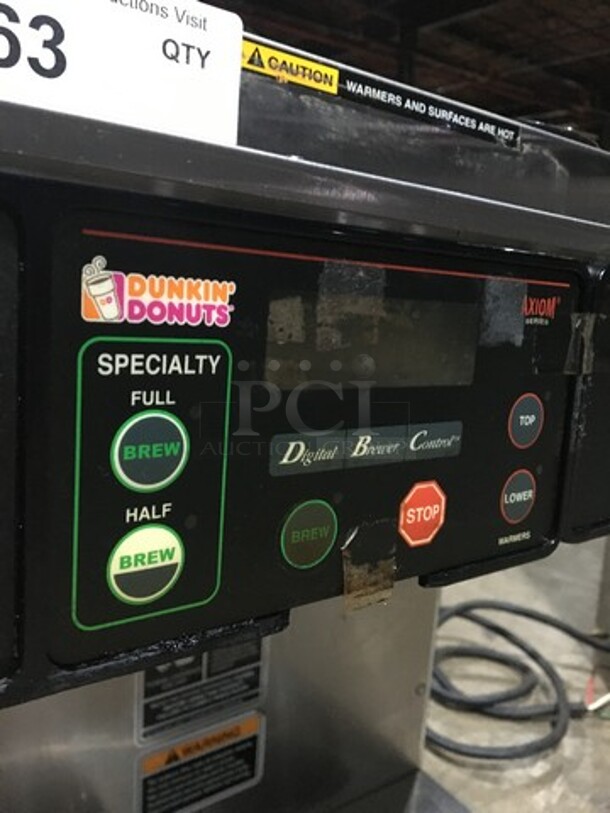 Bunn Commercial Countertop Dual Coffee Brewing Machine! Axiom Series! With 4 Coffee Pot Warming Stations! All Stainless Steel! Model AXIOM2/2TWIN Serial AXTN011961! 120/208/240V! 1Phase! On Legs! - Image 7 of 10