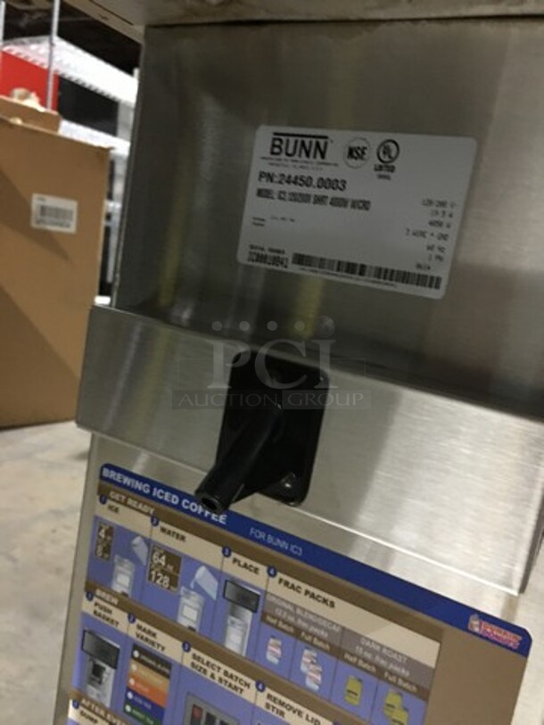 Bunn Commercial Countertop Iced Tea Machine! All Stainless Steel! Model IC3 Serial IC00010841! 120/208V 1Phase! - Image 7 of 9