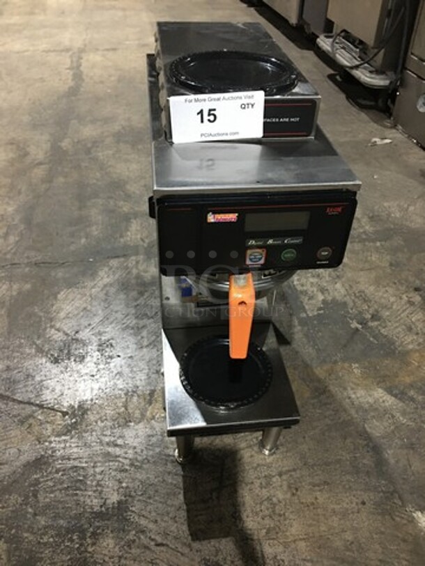 Bunn Commercial Countertop Coffee Brewing Machine! With 2 Coffee Pot Warming Stations! All Stainless Steel! Model AXIOM352 Serial AX00036303! 120/208/240V 1Phase! On Legs! - Image 1 of 9