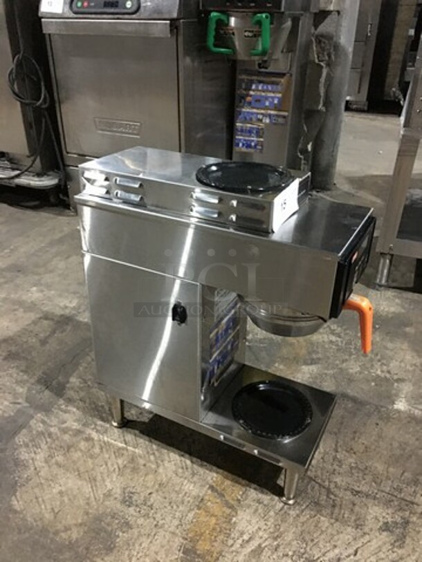 Bunn Commercial Countertop Coffee Brewing Machine! With 2 Coffee Pot Warming Stations! All Stainless Steel! Model AXIOM352 Serial AX00036303! 120/208/240V 1Phase! On Legs! - Image 2 of 9