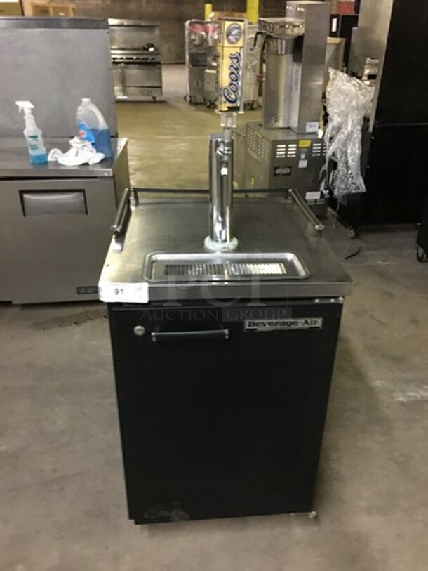 Beverage Air Commercial Refrigerated Single Tap Kegerator! With Beer Tower! With Underneath Storage Space! Model BM23 Serial 4400659! 115V 1Phase!