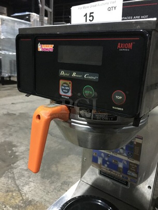 Bunn Commercial Countertop Coffee Brewing Machine! With 2 Coffee Pot Warming Stations! All Stainless Steel! Model AXIOM352 Serial AX00036303! 120/208/240V 1Phase! On Legs! - Image 7 of 9