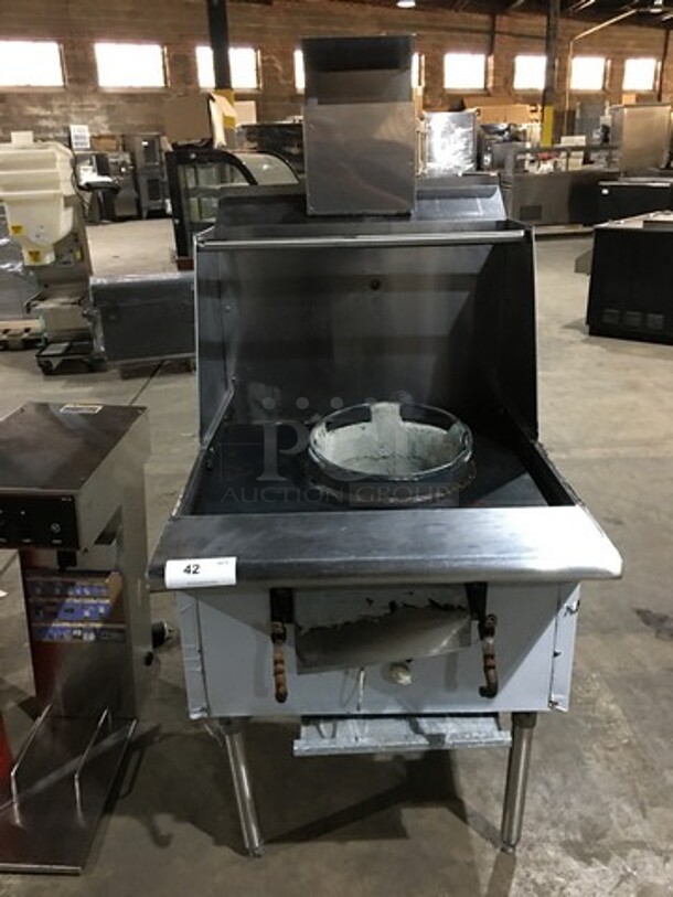 All Stainless Steel Natural Gas Powered Floor Style Single Burner Wok Range! On Legs! - Image 9 of 10