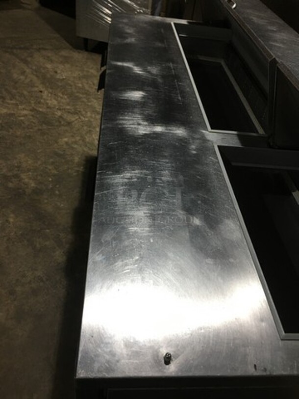 Beverage Air Commercial Refrigerated Sandwich Prep Table! With 3 Doors Underneath Storage Space! With Poly Coated Racks! All Stainless Steel! Model SPE7218 Serial 11010320! 115V 1Phase! On Casters! - Image 9 of 10