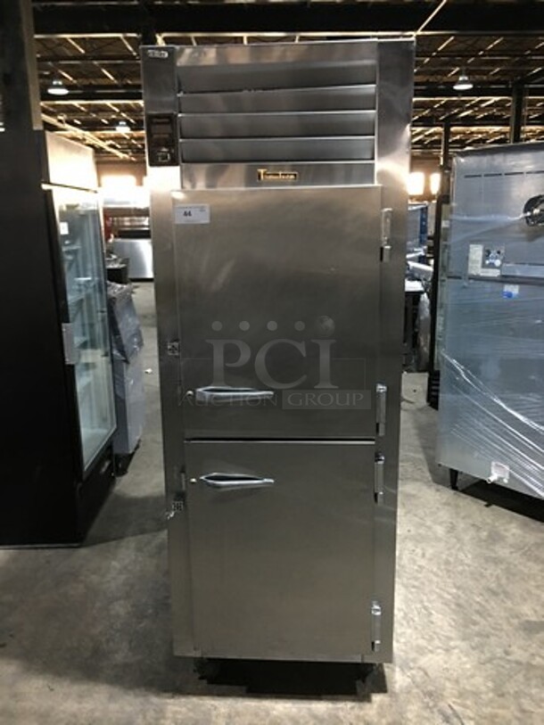 Traulsen Commercial Reach In Refrigerator! With 2 Half Doors! All Stainless Steel! Model RHT132WREHHS Serial 300660d96! 115V 1Phase! On Casters!