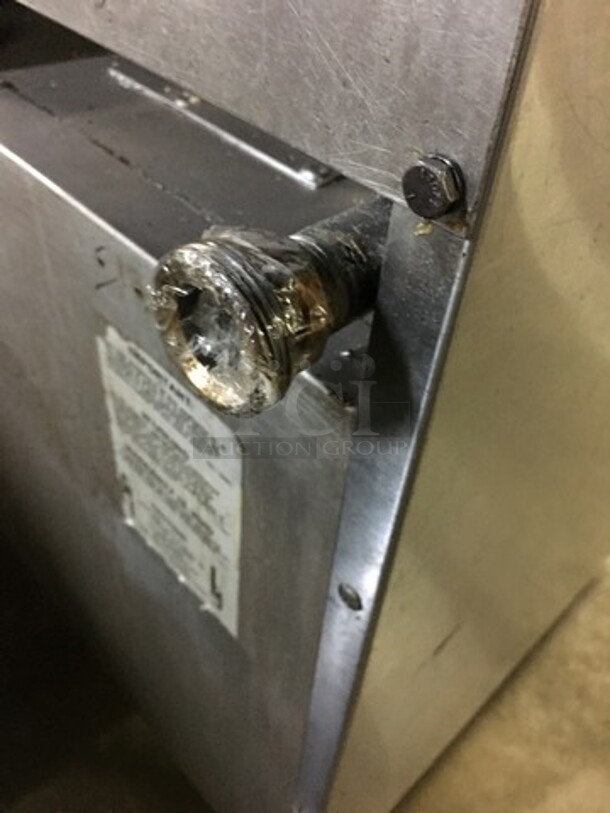 NICE! All Stainless Steel Natural Gas Powered 6 Burner Stove! With Full Size Oven Underneath! With Backsplash & Overhead Salamander Shelf! On Legs! - Image 12 of 12