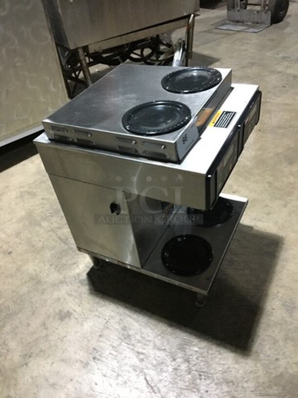 Bunn Commercial Countertop Dual Coffee Brewing Machine! Axiom Series! With 4 Coffee Pot Warming Stations! All Stainless Steel! Model AXIOM2/2TWIN Serial AXTN014121! 120/208/240V! 1Phase! On Legs! - Image 2 of 9