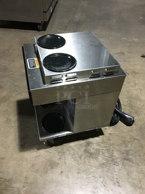 Bunn Commercial Countertop Dual Coffee Brewing Machine! Axiom Series! With 4 Coffee Pot Warming Stations! All Stainless Steel! Model AXIOM2/2TWIN Serial AXTN014121! 120/208/240V! 1Phase! On Legs! - Image 3 of 9