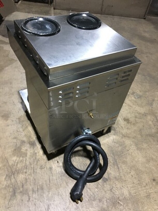 Bunn Commercial Countertop Dual Coffee Brewing Machine! Axiom Series! With 4 Coffee Pot Warming Stations! All Stainless Steel! Model AXIOM2/2TWIN Serial AXTN014121! 120/208/240V! 1Phase! On Legs! - Image 4 of 9