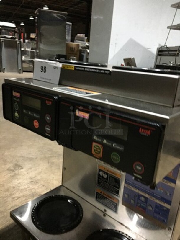 Bunn Commercial Countertop Dual Coffee Brewing Machine! Axiom Series! With 4 Coffee Pot Warming Stations! All Stainless Steel! Model AXIOM2/2TWIN Serial AXTN014121! 120/208/240V! 1Phase! On Legs! - Image 6 of 9