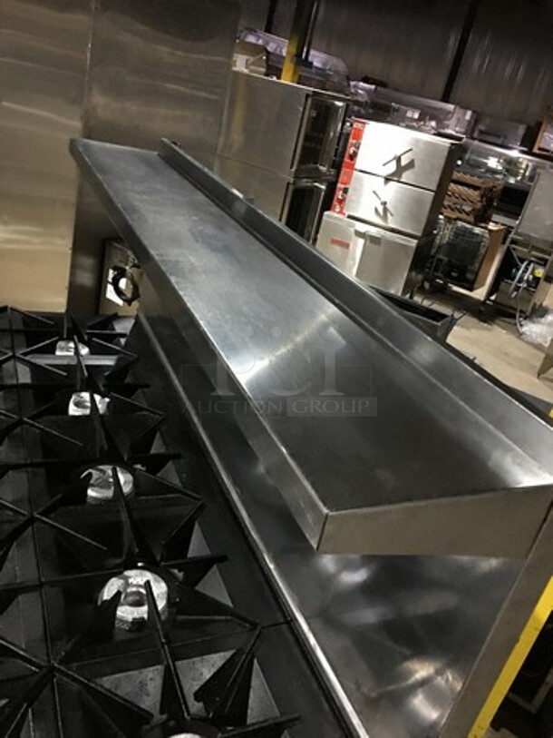 Beautiful! Vulcan Commercial Natural Gas Powered 10 Burner Stove! With 2 Ovens Underneath! With Backsplash& Overhead Salamander Shelf! All Stainless Steel! On Casters! - Image 7 of 12