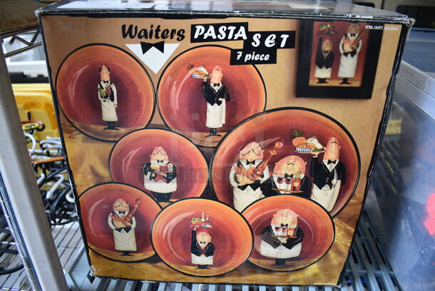 ALL ONE MONEY! Lot of 6 Waiter's Pasta Yellow and Black Ceramic Bowls. Goes GREAT w/ Items 324 and 413! Includes 13x13x4