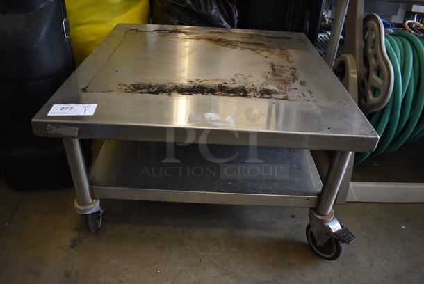 Stainless Steel Commercial Equipment Stand w/ Undershelf on Commercial Casters. 30x30x17.5 - Image 1 of 4
