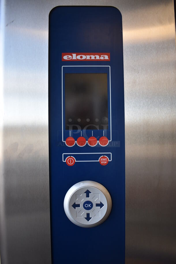 BRAND NEW! GORGEOUS! 2006 Eloma Model Genius 20-21 Stainless Steel Commercial Floor Style Electric Powered Combi Steamer Convection Oven w/ Metal Pan Rack on Commercial Casters. 208 Volts, 3 Phase. 51.5x45x76 - Image 5 of 8