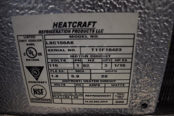 Heatcraft Model LSC156AK Metal Commercial Condenser. 115 Volts, 1 Phase. Goes GREAT w/ Item 8! 61.5x14x15 - Image 5 of 6