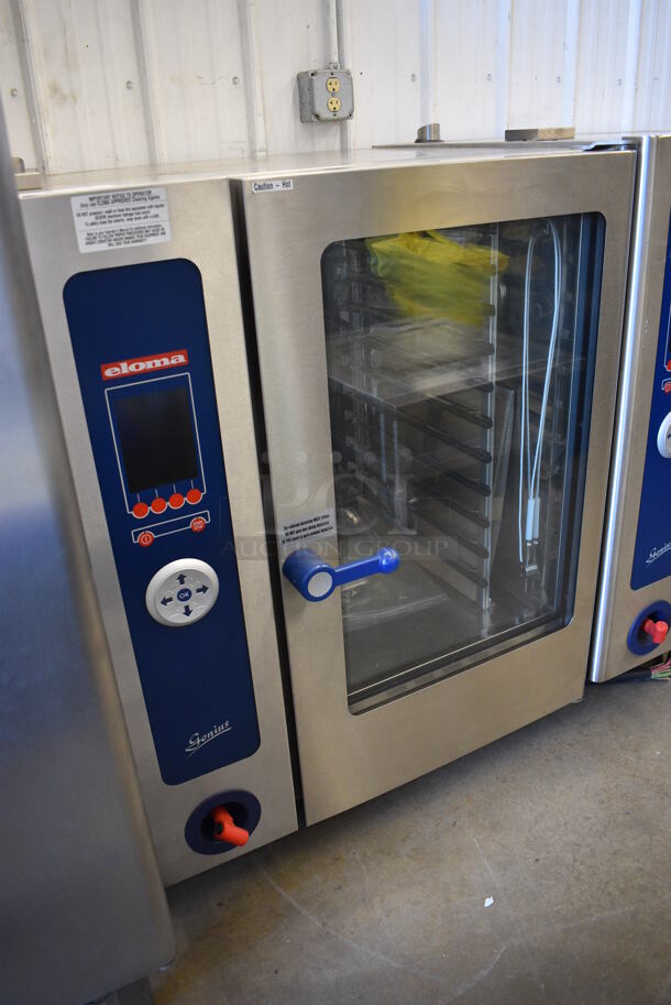 BRAND NEW! GORGEOUS! 2006 Eloma Model Genius 10-11 Stainless Steel Commercial Electric Powered Combi Steamer Convection Oven w/ Metal Pan Rack. 208 Volts, 3 Phase. 36.5x34x45 - Image 4 of 9