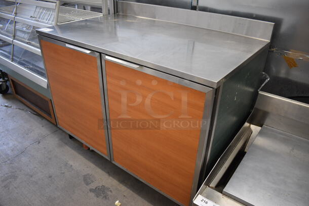 NICE! 2005 Duke Model RUF-48M Stainless Steel Commercial 2 Door Work Top Cooler w/ Poly Coated Racks on Commercial Casters. 120 Volts, 1 Phase. 48x30x40. Tested and Working! - Image 2 of 6