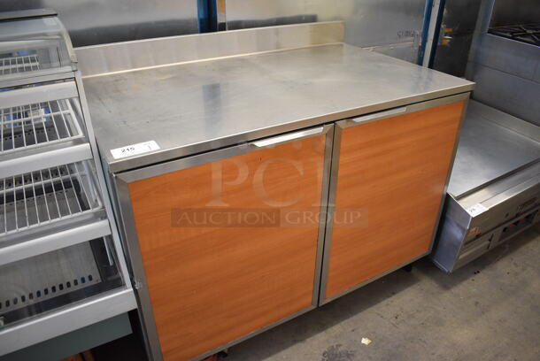 NICE! 2005 Duke Model RUF-48M Stainless Steel Commercial 2 Door Work Top Cooler w/ Poly Coated Racks on Commercial Casters. 120 Volts, 1 Phase. 48x30x40. Tested and Working! - Image 3 of 6
