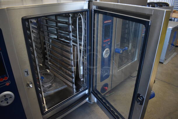 BRAND NEW! GORGEOUS! 2006 Eloma Model Genius 10-11 Stainless Steel Commercial Electric Powered Combi Steamer Convection Oven w/ Metal Pan Rack. 208 Volts, 3 Phase. 36.5x34x45 - Image 7 of 9
