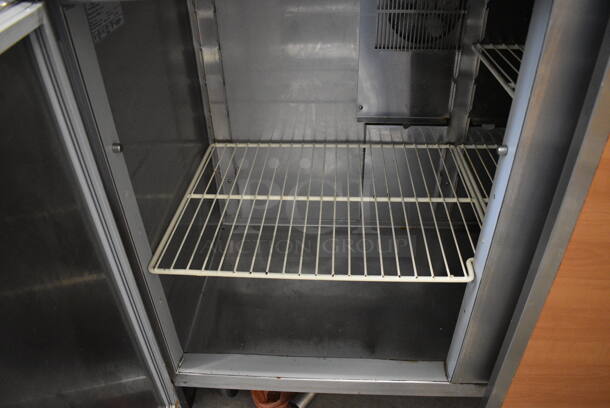 NICE! 2005 Duke Model RUF-48M Stainless Steel Commercial 2 Door Work Top Cooler w/ Poly Coated Racks on Commercial Casters. 120 Volts, 1 Phase. 48x30x40. Tested and Working! - Image 5 of 6