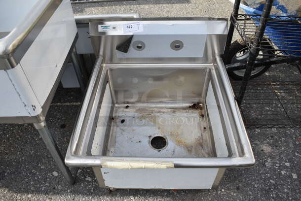 BRAND NEW SCRATCH AND DENT! Regency Stainless Steel Commercial Single Bay Sink. Does Not Come w/ Legs. 28x28x26 - Image 1 of 3
